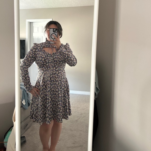 ASOS Urban Revivo High Neck Skater Mini Dress NWOT - Picture 2 of 6